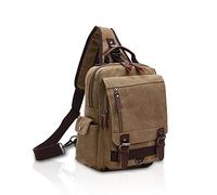 FANDARE Unisexo Bolso Pecho Lienzo Bolsos de Hombre Sling Crossbody Bag Mujer Bolsos Cruzados Bandoleras Cruzada Mochilas para Viaje Deportes Gimnasio Senderismo Ciclismo Montañismo