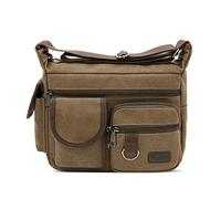FANDARE Unisexo Lona Bolso de Bandolera La Bolsa de Mensajero Hombres/Mujeres Bolsa de Lona Bolsa de Hombro 7.9 Pulgadas Bolsa de iPad Marrón