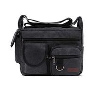 FANDARE Unisexo Lona Bolso de Bandolera La Bolsa de Mensajero Hombres/Mujeres Bolsa de Lona Bolsa de Hombro 7.9 Pulgadas Bolsa de iPad Negro