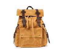 FANDARE Unisexo Mochila Hombres/Mujeres Bolsos Escolares Adolescente Daypack, Aire Libre Viajes Lona Bolsa de Hombro Amarillo