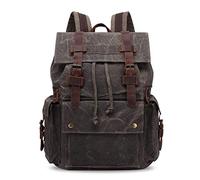 FANDARE Unisexo Mochila Hombres/Mujeres Bolsos Escolares Adolescente Daypack, Aire Libre Viajes Lona Bolsa de Hombro Verde