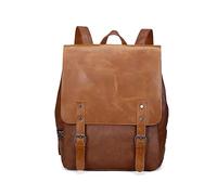 FANDARE Unisexo Mochilas Casual Impermeable Bolsas Escolares Niña Chico PU Daypacks Mujer Hombre Bolsos Mochila para Viaje Cámping Excursionismo Senderismo Multiusos Mochila a Diario Marrón