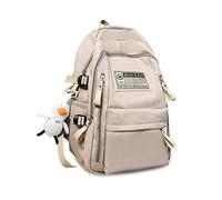 FANDARE Unisexo Mochilas Tipo Casual Mochilas de Marcha Mujeres Hombre con Lindo Colgante Bolsas Escolares Bolsos de Trabajo Urbana versátil Bolsos Mochila Viaje School Bag Caqui