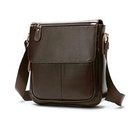 FANDARE Vintage Bandolera Hombre Bolso Hombre Bandolera Grande Mujer Bolso Caballero Bandolera Cuero de Cuero Mariconeras Bandolera Bolsas Mensajero para Viaje o Negocios Crossbody Bag Rojo marrón