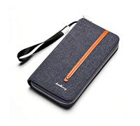 FANDARE Vintage Billetera Hombre Lona Cartera Monedero Billetera con Bolsillo para Monedas y Crédito Tarjetas Ranuras para Identificación Tarjetas Crédito Wallet Azul
