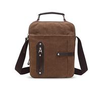 FANDARE Vintage Bolso de Bandolera Lona bandoleras Hombre Bolsa de Mensajero Bolsos de Mujer Mensajero Crossbody Bag Hombres Mujeres Bolsa de Hombro para Viaje Negocio Universidad marrón