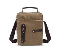 FANDARE Vintage Bolso de Bandolera Lona bandoleras Hombre Bolsa de Mensajero Bolsos de Mujer Mensajero Crossbody Bag Hombres Mujeres Bolsa de Hombro para Viaje Negocio Universidad Caqui