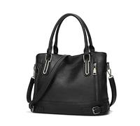 FANDARE Vintage Bolsos de Mujer Bandolera Bolso Hombro Cruzado PU Cuero Impermeable para Viaje Trabajo Escuela Compras Conmutar Crossbody Bag Negro