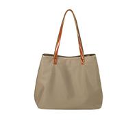 FANDARE Vintage Bolsos Mano Mujer Bolso Bandolera Tote Bag Impermeable Nylon para Portátil de 15 Pulgadas Señora Playa Viaje Trabajo Escuela Compras Caqui L