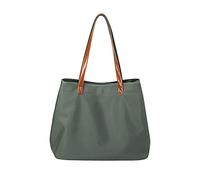 FANDARE Vintage Bolsos Mano Mujer Bolso Bandolera Tote Bag Impermeable Nylon para Portátil de 15 Pulgadas Señora Playa Viaje Trabajo Escuela Compras Verde L