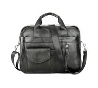 FANDARE Vintage Maletín Cuero Ejecutivo de Trabajo Bolsa Mensajero para Portátil 15.6 Pulgadas Bolso Bandolera de Mano Bandolera Hombre Grande Bolso Caballero Mujer Bolsos Bolsas Mensajero Negro