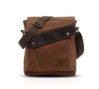 FANDARE Vintage Mensajero Messenger Bag Crossbody Bolso Bandolera Shoulder Bag Estudiante Viaje Trabajo Escuela Bolso Hombre Mujer Lona Marrón