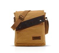 FANDARE Vintage Mensajero Messenger Bag Crossbody Bolso Bandolera Shoulder Bag Estudiante Viaje Trabajo Escuela Bolso Hombre Mujer Lona Caqui