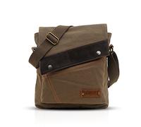 FANDARE Vintage Messenger Bag Bandolera Computadora Briefcase Bolsos Llevados Trabajo Escuela Mochila Crossbody Bag Mujer Hombre Lona, Verde, Large, Mochila de Ocio
