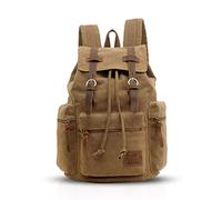 FANDARE Vintage Mochila de Lona Bolsa Escolar Mochilas tipo casual Canvas Daypacks Bolsos Mochila para Hombre Mujer Deportes aire libre senderismo Multiusos Mochila a diario para Viaje Hiking Marrón a
