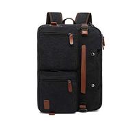 FANDARE Vintage Mochila Lienzo Bolso Bolsa de Hombro Bolso Bandolera Mochila Hombre Mujer Mochila Portatil 15.6 Pulgadas Negocio Trabajo Diario Viaje Daypacks Negro