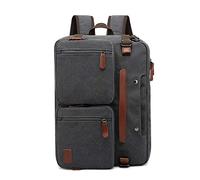 FANDARE Vintage Mochila Lienzo Bolso Bolsa de Hombro Bolso Bandolera Mochila Hombre Mujer Mochila Portatil 15.6 Pulgadas Negocio Trabajo Diario Viaje Daypacks Gris