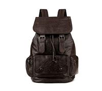 FANDARE Vintage Mochilas College Bolsas Escolares Mochilas y Bolsas Impermeable PU Daypacks Bolsos Mochila para Hombre Mujer Deportes y Aire Libre Senderismo Multiusos Mochila a Diario Marron Oscuro