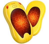 FANDLISS Calentador de Manos 10000mAh, Magnéticos Calentadores de Manos USB Recargable, 2PCS con Calefacción Doble, 3 Niveles Calor, Regalos de Invierno para Outdoor/Camping/Navidad(Amarillo Negro)