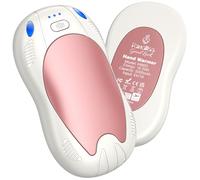 FANDLISS Calentador de Manos 10000mAh, Magnéticos Calentadores de Manos USB Recargable, 2PCS con Calefacción Doble, 3 Niveles de Calor, Regalos de Invierno para Outdoor/Camping/Navidad(Rosa Blanco)