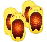 FANDLISS Calentador de Manos 10000mAh, Magnéticos Calentadores de Manos USB Recargable, 4PCS con Calefacción Doble, 3 Niveles Calor, Regalos de Invierno para Outdoor/Camping/Navidad(Amarillo Negro)