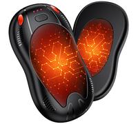 FANDLISS Calentador de Manos Eléctrico 10000mAh, Magnéticos Calentadores de Manos USB Recargable, 2PCS con Calefacción Doble, 3 Niveles de Calor,Regalos de Invierno para Outdoor/Camping/Navidad(Negro)