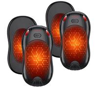 FANDLISS Calentador de Manos Eléctrico 10000mAh, Magnéticos Calentadores de Manos USB Recargable, 4PCS con Calefacción Doble, 3 Niveles de Calor,Regalos de Invierno para Outdoor/Camping/Navidad(Negro)