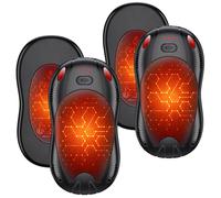 FANDLISS Calentador de Manos Eléctrico 10000mAh,Magnéticos Calentadores de Manos USB Recargable,4PCS con Calefacción Doble, 3 Niveles Calor,Regalos de Invierno para Outdoor/Camping/Navidad(Gris Negro)