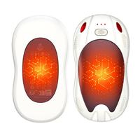 FANDLISS Calentador de Manos Magnéticos con 10000mAh, Calefacción Doble Cara, 2PCS Calentadores de Manos USB Recargables con 3 Modos de Calor, Exteriores/Camping/Golf (Rosa Blanco)