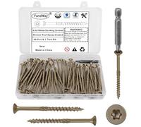 FandWay 40 tornillos para madera Torx 4,8 x 100 mm para aglomerado marrón epoxi, tornillos de cabeza avellanada, tornillos para construcción de techo, tornillos universales con accionamiento Torx T25.