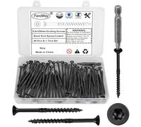 FandWay 40 tornillos para madera Torx 4,8 x 100 mm para aglomerado negro epoxi, tornillos de cabeza avellanada, tornillos para construcción de techo, tornillos universales con accionamiento Torx T25.