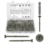 FandWay 40 tornillos para madera Torx 4,8 x 100 mm para aglomerado verde epoxi, tornillos de cabeza avellanada, tornillos para construcción de techo, tornillos universales con accionamiento Torx T25.