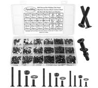 FandWay Juego de 900 tornillos M2 M2.5 M3, tornillos de cabeza avellanada, tornillos de cabeza plana, tornillos de cabeza plana, tornillos negros para máquinas, tuercas y arandelas, kit de surtido