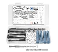 FandWay Juego de tornillos universales VESA y tacos, M6 x 50 mm, tornillos hexagonales negros para TV, acero inoxidable 304, con arandela, 2 puntas para cada monitor, soportes de pared, armarios, etc.