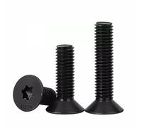 FandWay Torx Tornillos de Cabeza Avellanados,DIN 965 Tornillos de Plana Máquina M6x12/16/20/25/30mm de Negro Carbono Acero 10.9 con 1 T30 llave (15 por tamaño)