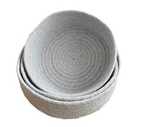 Faneli - Cestas de punto redondas de algodón, perfectas para guardar artículos domésticos pequeños (juego de 3 unidades), color gris