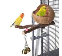 fanelod Casa de pájaros para jaula, jaula de nido de pájaros, jaula de cabaña, jaula de nido, caja de anidación de periquitos con triturado, periquito, pájaros del amor, casa de pinzones