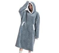 fanelod Manta con capucha,Manta con capucha para sudadera - Sudadera de forro polar con capucha de gran tamaño para adultos,Manta de peluche para clima frío, ropa acogedora, bata cálida para ver