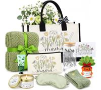 Fanfanwin 10 regalos para mamá nueva para mujer, color verde | Mama - Bolsa de cristal para tazas, regalo de flores de ganchillo, para Acción de Gracias, Navidad, vacaciones, cumpleaños