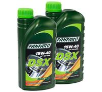 FANFARO Aceite de Motor Dsx 15W-40 Api CH-4 / Sl 2x 1Liter VW MB Volvo Rn