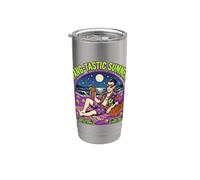 Fang-Tastic Summer Vampire Beach Drácula Vacaciones de Halloween Vaso térmico de acero inoxidable de doble pared