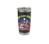 Fang-Tastic Summer Vampire Beach Drácula Vacaciones de Halloween Vaso térmico de acero inoxidable de doble pared