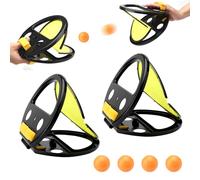 Fangballspiel,2 Sätze 4 Kugeln Ball Fangspiel Kinder,ballfangspiel,Ballspiel für draußen en,Fangspiel mit Ball Werfen und Fangen Einer Kugel für drinnen,Strandspielzeug Eltern-Kind-Spiele für 3 Jahre