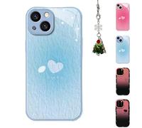 Fangcase - Funda mate degradado para iPhone, diseño de sonrisa de la suerte, borde completo, resistente a caídas, con protección de lente para iPhone 16/15/14/13/12 Pro Max (D, para iPhone 11)