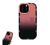Fangcase Gradient Matte for iPhone Case, Love You & Lucky Smiley Designs, Fangcase Gradient Matte Case, Full-Edge Full Cover Anti-Fall Mobile Phone Cases, for iPhones (for iPhone 14 Plus,Lucky)
