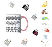 FANGDIAO Hidden Message Coffee Mug,Fucks This Shit Mug,Novelty Creativity Funny Ceramic Coffee Cup, Microwave-Safe Coffee Cup,Funny Office Gifts for Coworkers, Friends, Family-Pink handle