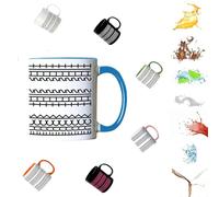 FANGDIAO Hidden Message Coffee Mug,Fucks This Shit Mug,Novelty Creativity Funny Ceramic Coffee Cup, Microwave-Safe Coffee Cup,Funny Office Gifts for Coworkers, Friends, Family-Blue handle