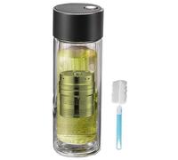 Fangfhai Botella de Vidrio para Té | Infusor De Té De Viaje 400ml,Vaso Térmico Doble Capa con Tapa Magnética Resistente al Calor para Hidratación Viaje Casa Auto Escuela
