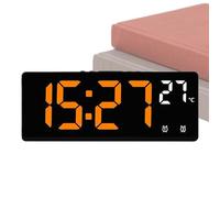 Fangfhai Reloj Despertador pequeño, Control de Voz, Ayuda para Dormir, visualización de Temperatura, Accesorios de Escritorio para Dormitorio, Estudio, niños, Adultos, durmientes Pesados, mesilla de