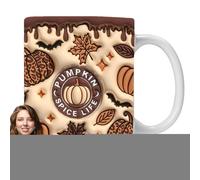 Fangfhai Tazas de cerámica de Halloween, taza de Halloween - Taza de té con patrón de calabaza fantasma,Tazas creativas de cacao caliente de 12oz, taza de café de cerámica para bebidas frías o